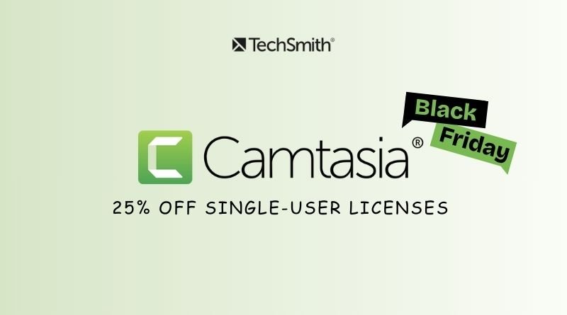 Techsmith Camtasia Black Friday Sale 25% OFF Individual Licenses