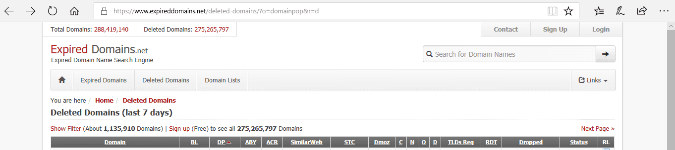 expired domains